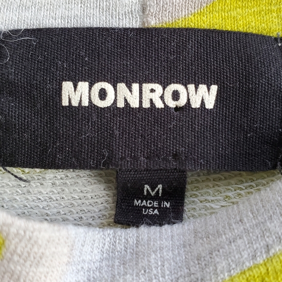 Monrow Camo Crewneck Pullover Sweatshirt - Neon Green, Gray M - Picture 4 of 5